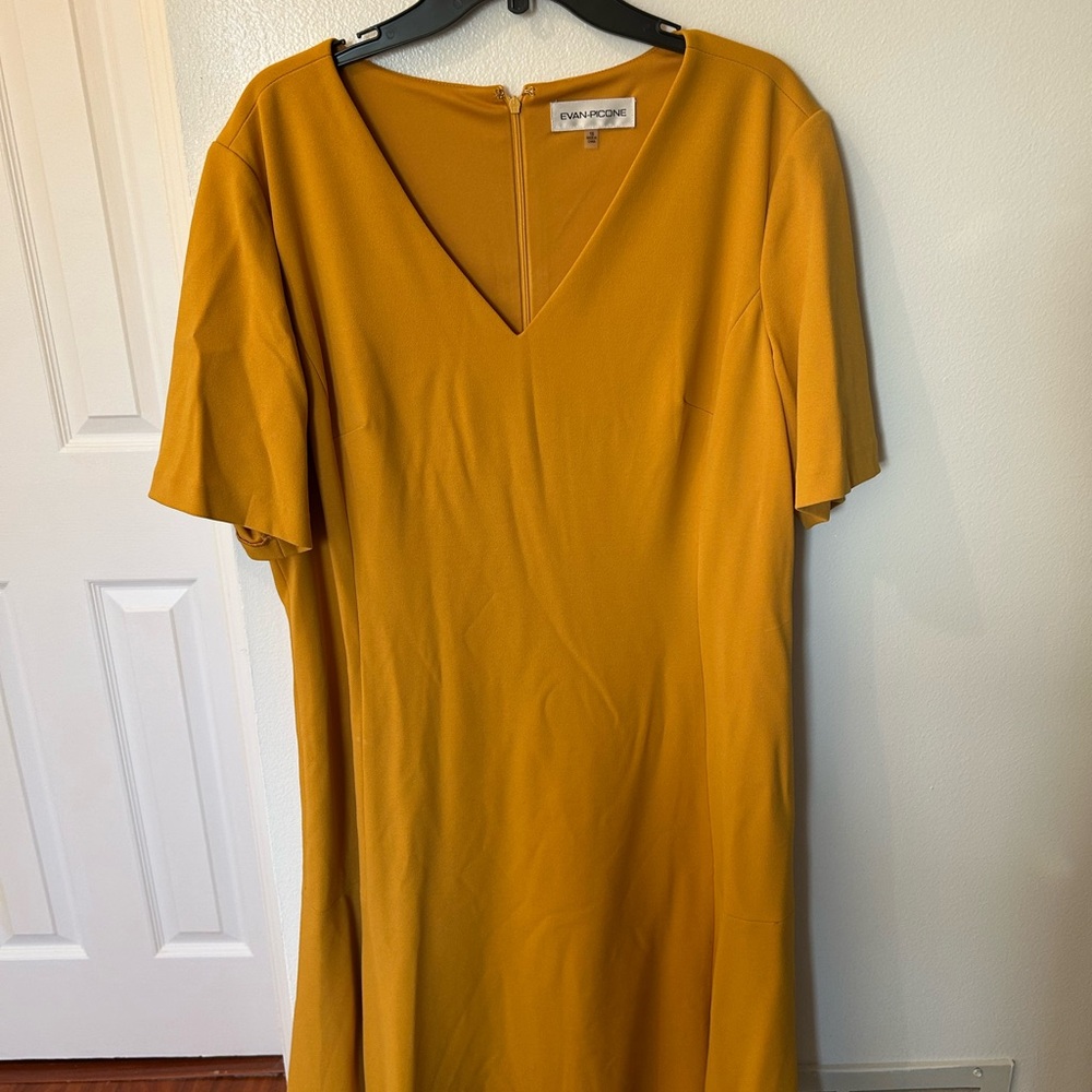 Evan Picone Mustard Midi Dress